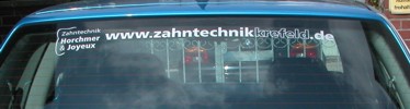 Heckscheibenbeschriftung
